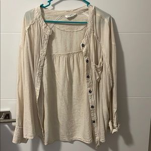 Flowy boho button down shirt